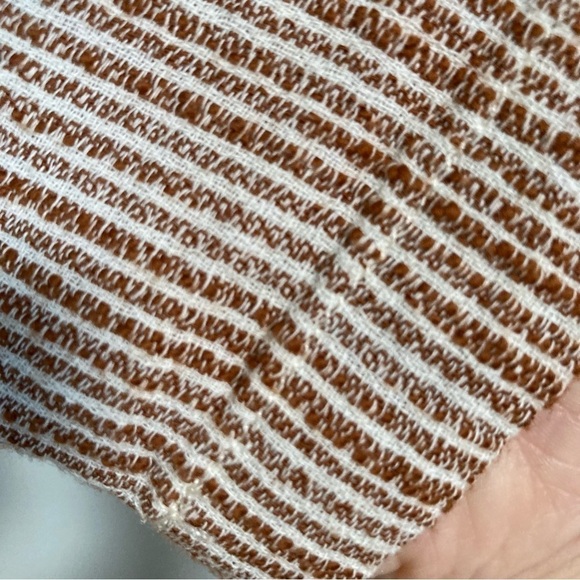 Free People Light At Sunrise Woven Cream/ Brown Crop Pants Size 4 - Picture 13 of 13